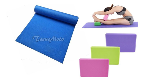 Kit Premium Ladrillo + Colchoneta Rollo Mat Yoga Pilates 
