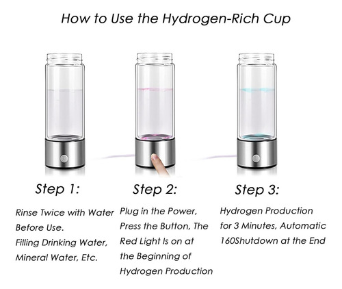2 Pcs Máquina Ionizadora De Agua De Hidrógeno Portátil