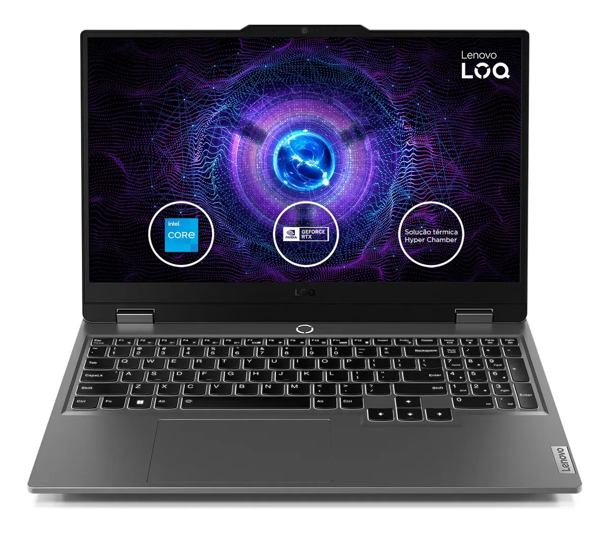 Notebook Gamer Lenovo LOQ 15irx9 Intel Core i5-13450HX 16gb 512gb SSD RTX 3050 Windows 11 - 83kh0006br Luna Grey