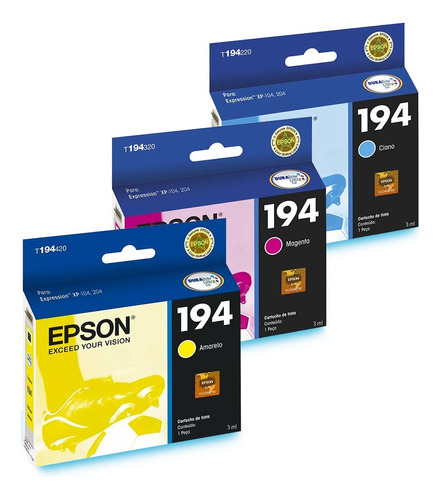 Kit Cartucho Epson Colorido Ciano/magenta/amarelo (eps01)