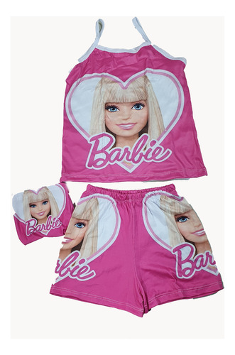 Pijama De Niña Barbie Short Y Blusa Cómoda Suave 