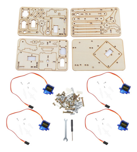 Kit De Brazo Robótico Sg90 Sg90 Dof Wood Ic Mechanical Servo