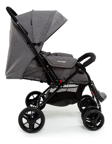 Travel System Choice Voyage Cor Cinza Melange Chassi Preto