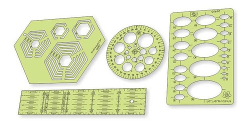 Mega Kit Geométrico - Hexágono + Círculos + Oval + 5 X 25 Cm