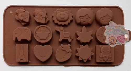 *molde Silicon 15 Figuras Varias M2 Love Choco Fondant Jabon