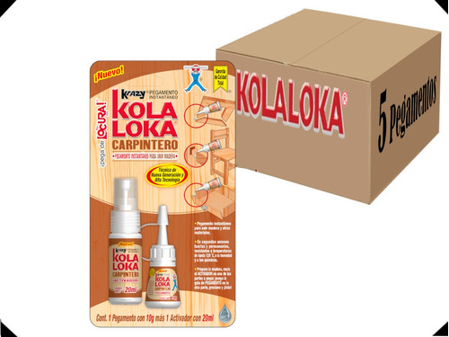 Kola Loka Pegamento Instantaneo Carpintero 10g Activador 5pz