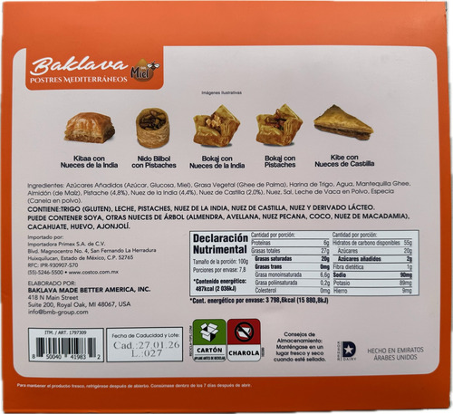 Baklava Postres Mediterráneos Relleno De Nueces Y Pistaches
