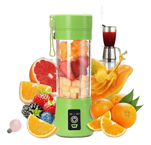Mini Vaso Licuadora Procesadora Portatil Usb Recargable Verde