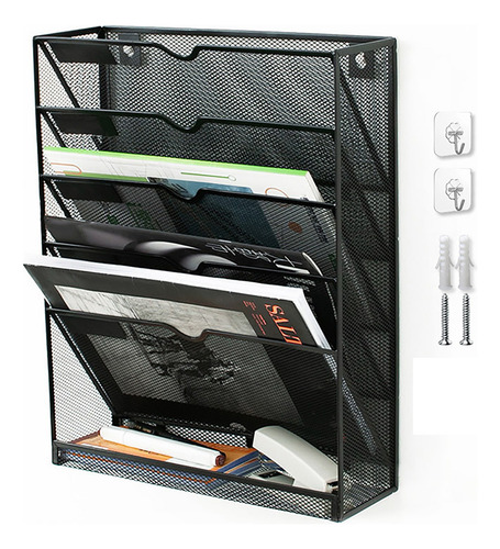 Organizador De Archivos De Pared De 5 Niveles, Colocación Ve