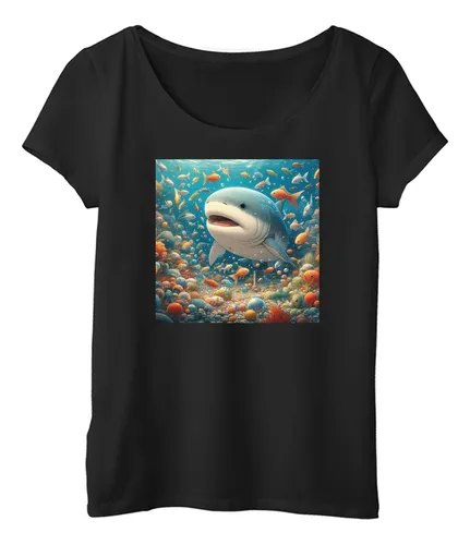 Remera Mujer Dtf Fondo Del Mar Arrecife Lleno De Vida C3