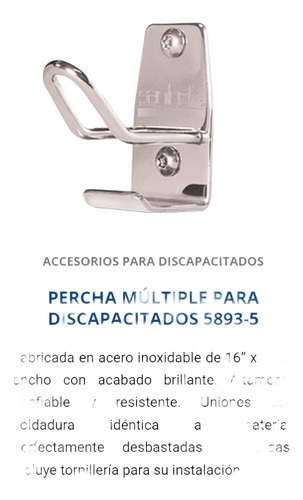 Percha Multi Usos En Acero Inoxidable Sanilock Acero Inoxidable