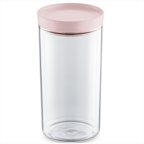 Porta  Mantimentos 1,9l Transparente Com Tampa Uz Cor Rosa