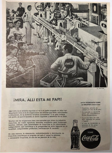 Coca Cola Antiguo Aviso De 1954