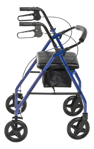 Andador Burrito Ortopedico Con Freno Manual, Asiento Central, 4 Ruedas Plegable | Ideal Para Personas Con Movilidad Reducida O Adultos Mayores, Mejora La Actividad Y Disminuye El Riesgo De Caídas
