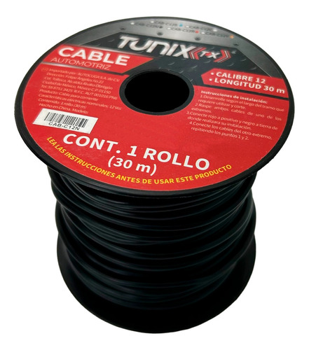 Rollo 30 Metros Cable Audio Calibre 12 Automotriz Colores