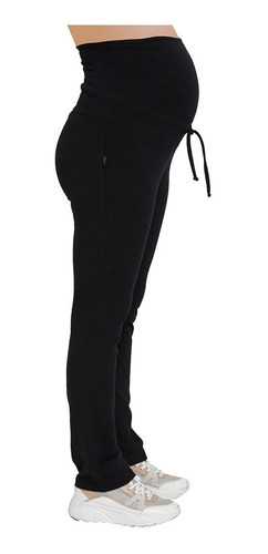 Pantalon Relax Maternal Con Faja Alta De Algodon Con Licra