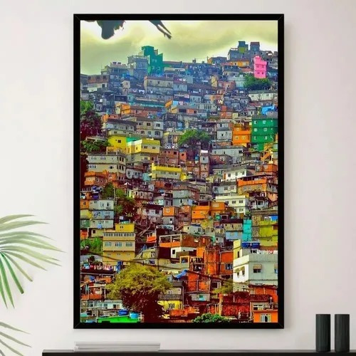 Quadro Cidade Rio De Janeiro Favela A4 23x33cm