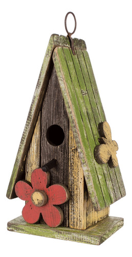 Carson Home Accents Birdhouse, 11 Pulgadas De Alto, Techo V