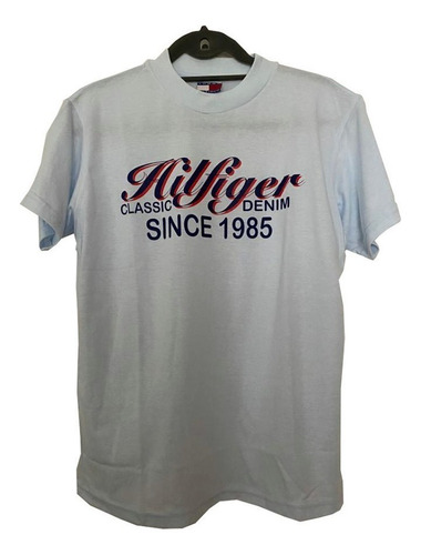Remera Celeste Claro Importada Con Logo Tommy Hilfiger