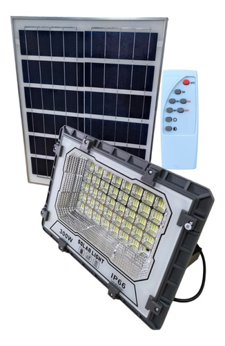 Reflector Solar Exterior Con Panel Lampara Led 300w Control
