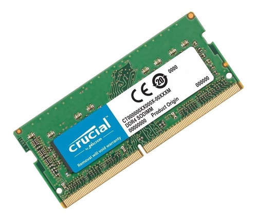 Imagem 2 de 2 de Memória RAM color Verde 8GB 1 Crucial CT102464BF160B