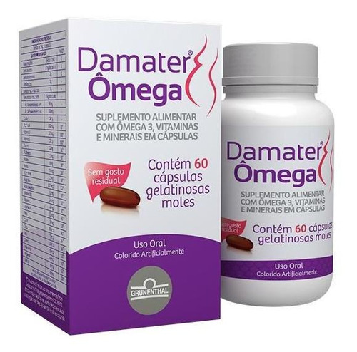 Damater Ômega 60 Cápsulas Sem Sabor