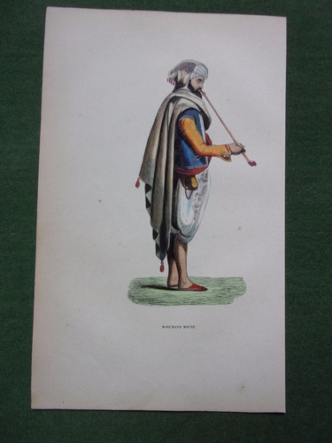 Africa   Vendedor Maure  Grabado Coloreado De 1844
