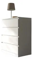 Comprar Comoda 4 Cajones Amplio Mueble Melamina Blanco Dormitorio