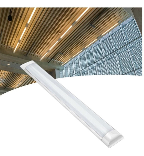 Lámpara LED superpuesta delgada, 18 W, 60 cm, tubular, color blanco frío (6500 K), 110 V/220 V