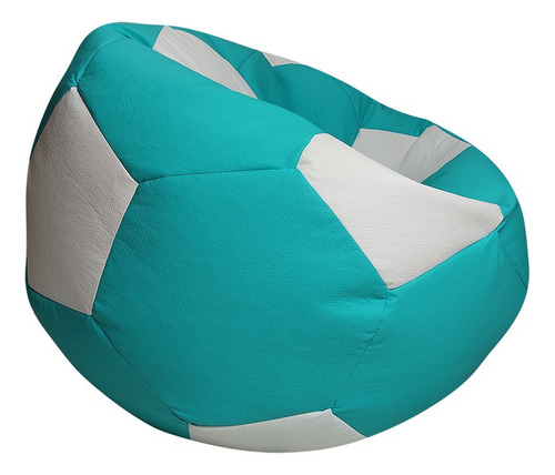 Sillón Puff Balón De Soccer Confortable Grande Blanco/negro