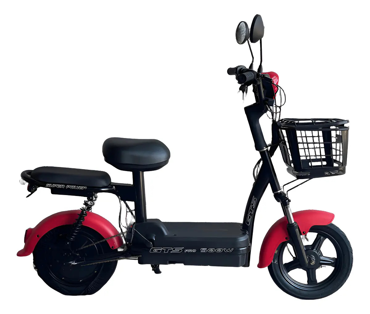 Bicicleta Elétrica 500w 48v Mini Scooter 32km/hr Gts Cor Preto/vermelho