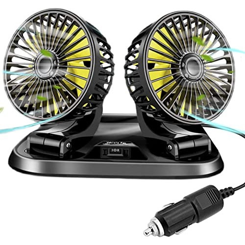 Ventilador Para Carro 12v 360° Doble Cabeza Potente 2 Veloci