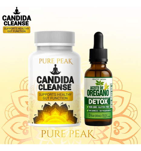 Pack Candida Cleanse 60 Caps + 1 Aceite De Orégano. Original Sin Sabor
