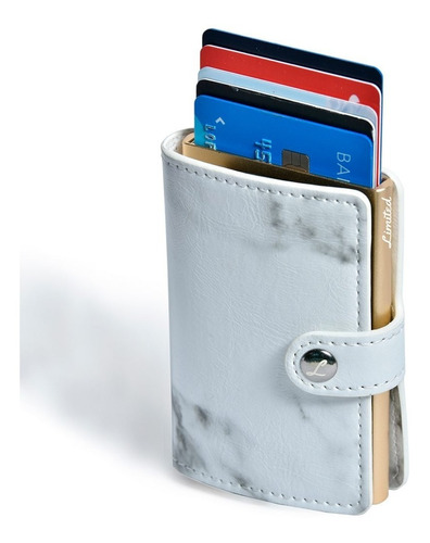 Billetera Mujer Cuero Limited Wallet - Tarjetero Rfid Marmol