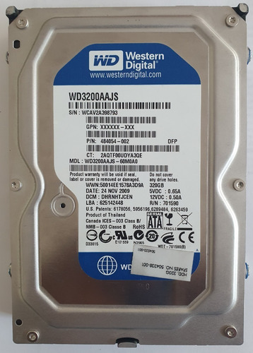 Disco Duro Interno Western Digital Wd3200aajs 320gb (Usado)