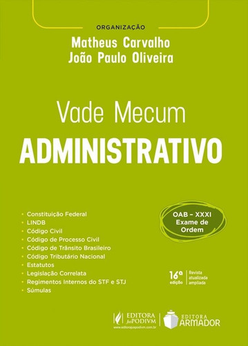 Vade mecum administrativo, de Vários autores. Editora Armador, capa mole em português, 2020