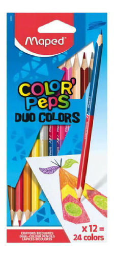 Lápis De Cor Color' Peps Duo 12/24 Cores Maped