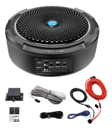 Recoil Sl1708 - Subwoofer Amplificado Delgado Para Coche Con