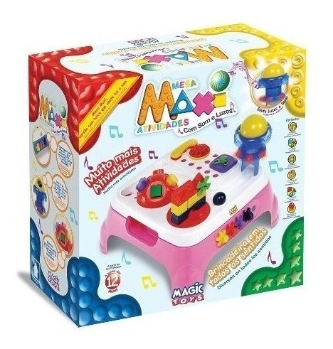 Mesa Maxi Atividades Azul Magic Toys Com Som E Acessórios