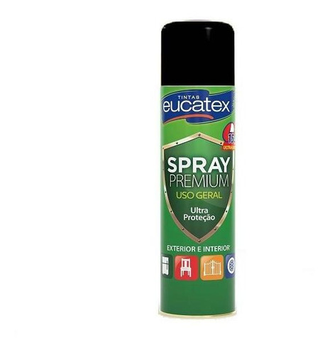 Imagem 1 de 1 de Tinta Spray Multiuso Premium Preto Brilhante 400ml Eucatex