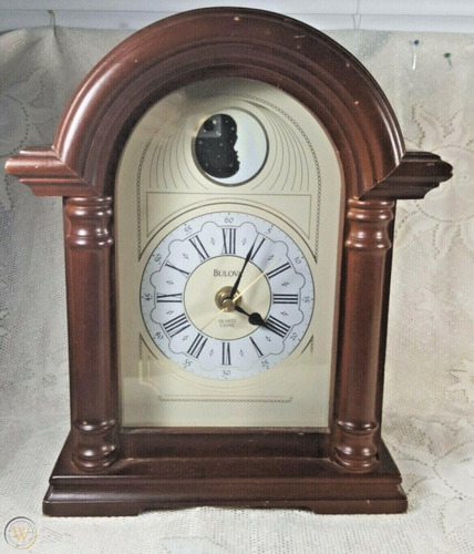Reloj De Mesa Bulova Moon Mantel Clock