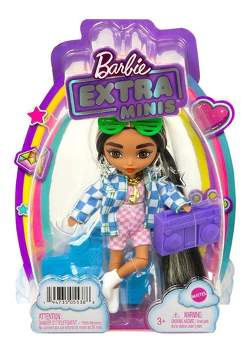 Barbie Muñeca Extra Minis Chamarra Mezclilla Con Cuadros