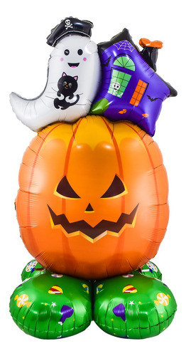 Globo Calabaza Halloween De Terror Grande 111cm Alto