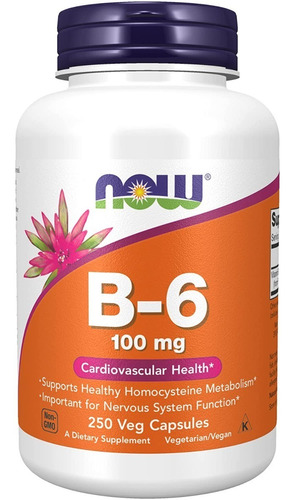 Vitamina B6 100mg Now Foods - Unidad a $768