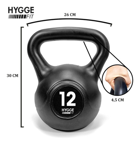 Imagen 5 de 10 de Pesa Rusa Kettlebell Importada 12 Kg Gym Fitness Crossfit
