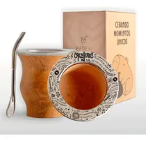 Comprar Mate Camionero Algarrobo Diseño Callejeros Con Bombilla Marrón Claro Callejeros