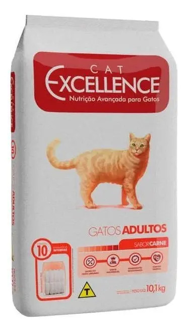 Ração CAT EXCELLENCE Gatos adulto Carne 10,1 KG Premium