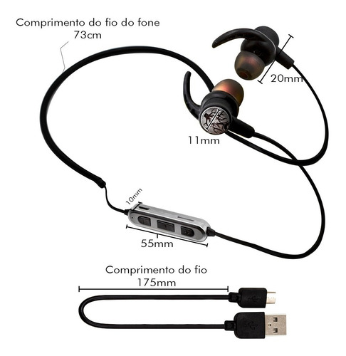 Fone Ouvido Bluetooth Sport Mp3 Hz-k4 Corrida Cartão Micro