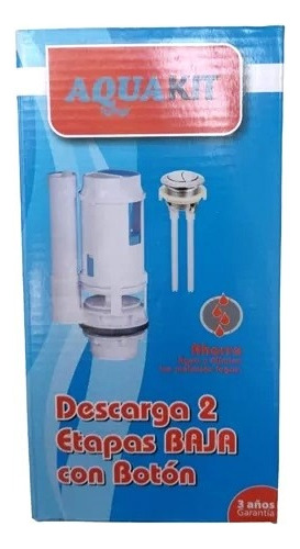 Kit Descarga Wc 2 Etapas Baja 18cm Con Botón Comercialoz