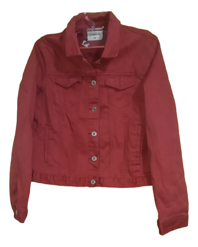 Campera Jean Terracota Talla L Nueva  Stretch 